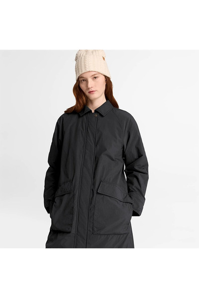 Timberland Women's Black Water Repellent Insulated Long Jacket Water Repellen...