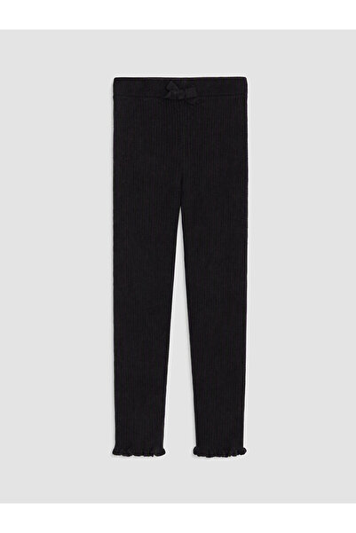 LC Waikiki Nevavm Lcw Kids Black Knitwear Flat Waist Elastic Waist Girls' Tig...