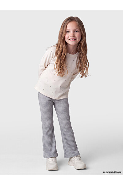 LC Waikiki Two Mt Shop Quality Lcw Kids Gray Jacquard Striped Tight & Slim El...