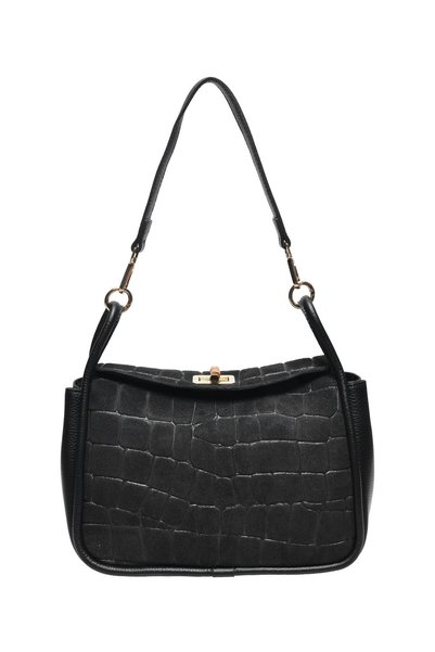 SimpleFind Anna Luchini Geanta piele -Nausica-NEGRU ,Geanta de umar piele nat...