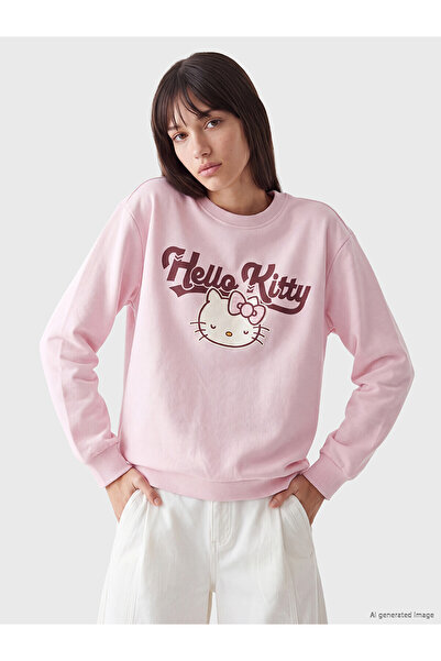LC Waikiki Two Mt Shop Quality Xside Pink Hello Kitty Printed Oversize Women'...