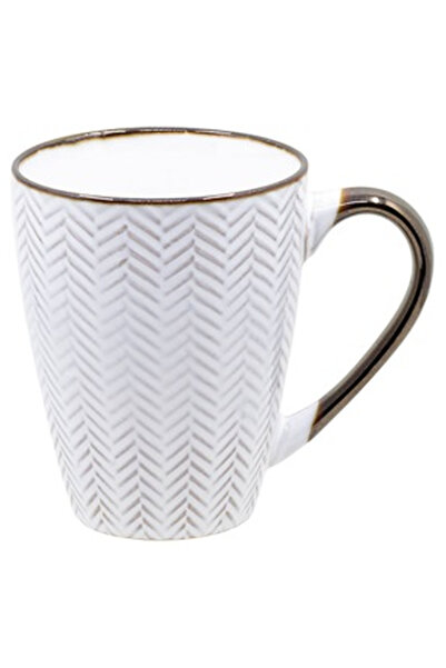 OEM Ceramic Mug Beige Bronze with Pattern 310ml