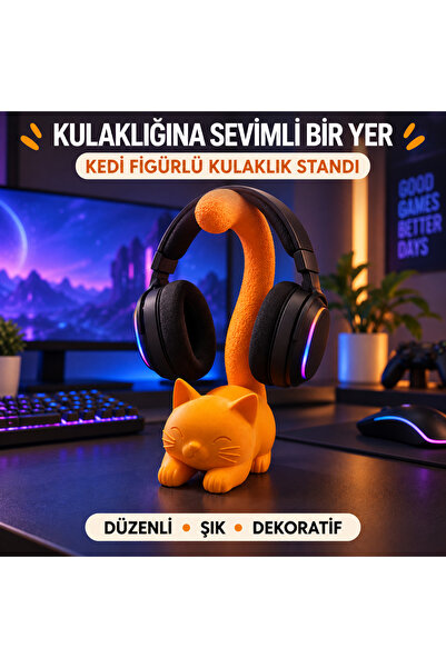 SAF HOBİ ATÖLYE DESİGN سماعة رأس للألعاب على شكل قطة من ASKILIK - إكسسوار مكت...