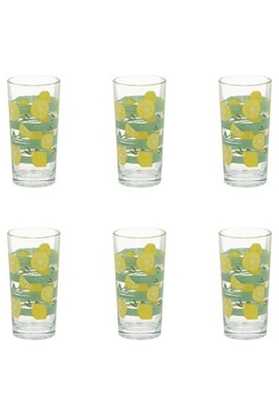 OEM Set of 6 Transparent Glass Glasses "Lemons"" 250ml"
