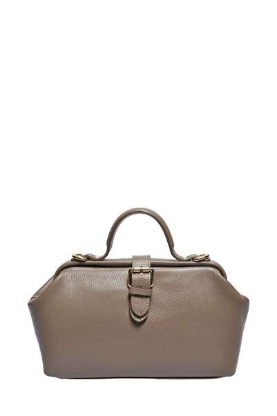 SimpleFind Anna Luchini Geanta piele -Brunella-TAUPE,Geanta de mana piele nat...
