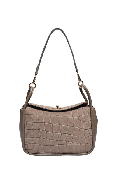 SimpleFind Anna Luchini Geanta piele -Nausica-TAUPE,Geanta de umar piele natu...