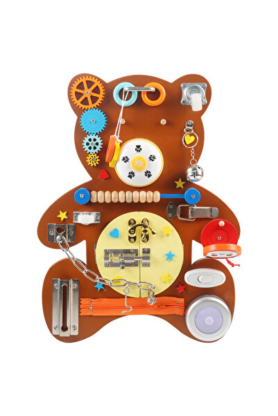 bebeLOGIC Placa Senzoriala Montessori Lemn , Busy Board, Tabla de activitati ...