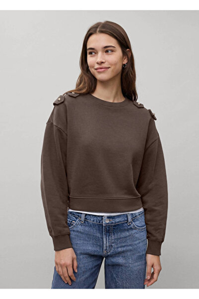 Mango Teen Omuz düğmeli pamuklu sweatshirt