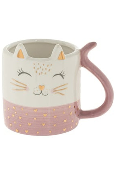 OEM Pink Cat with Tail 3D Decorative Mug