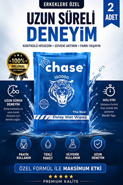 Chase 150000 Erkek Islak Mendil 2'li Paket Uzun Deneyim Özel Formül