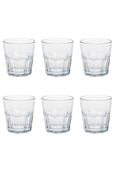 OEM Set of 6 Short Transparent Glass Glasses "Vegas" 230ml
