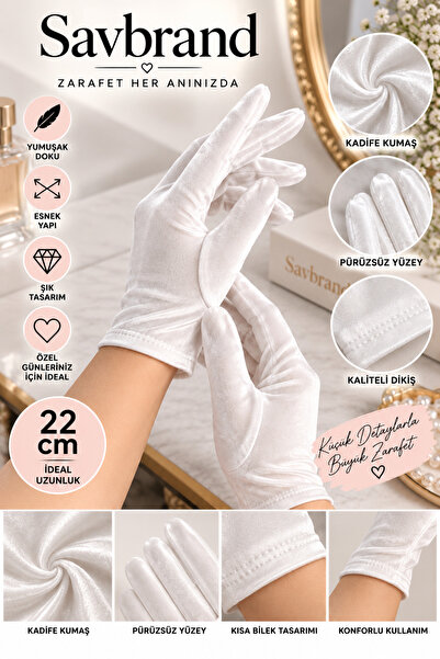 SavBrand Velvet Bridal Gloves Stylish Elegant Evening Dress Gloves Special Oc...