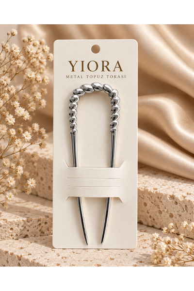 yiora 13 cm Metal U Topuz Tokası – Gold ve Gümüş Renk Fransız Topuz Saç Tokası