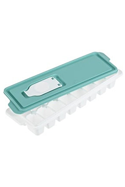 OEM Cutie Alba din Plastic cu Capac Verde Menta pentru 16 Cuburi de Gheata