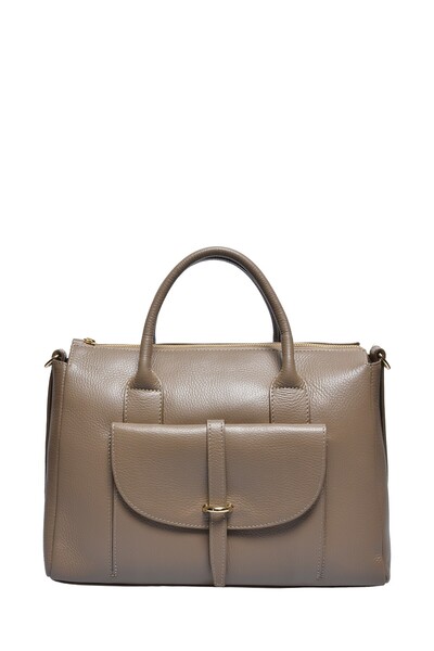 SimpleFind Anna Luchini Geanta piele -Cordelia-TAUPE,Geanta de mana piele nat...
