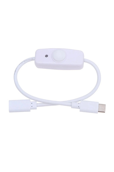 Temiz Pazar 6071 Type C Power Switch Kablo Açma Kapama Düğmeli Dişi Erkek Güç Ara Uzatma Kablosu 30cm