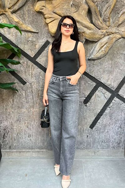 sunfyre High Waist Straight Fit Denim Trousers Sun539