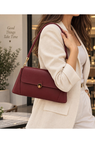 EdButikModa حقيبة كتف نسائية بتصميم أنيق مناسبة للاستخدام اليومي، ذات غطاء وا...