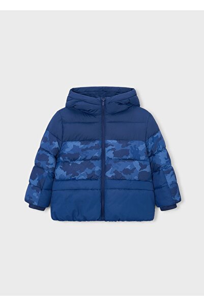 MAYORAL Boy's Hooded Short Casual Coat Blue