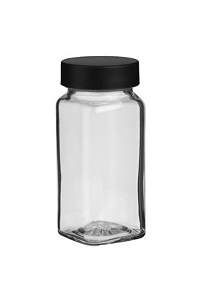 OEM Solnita din Sticla Transparenta cu Capac Negru 4x4x10cm