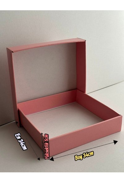 RASS E-ticaret Karton Kutusu 34*34*5cm 5 Adet Toz Pembe Hediyelik Eşya Kutusu