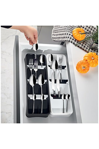 OEM Suport Organizator Negru de Sertar pentru Tacamuri 12.5x38.5x5cm