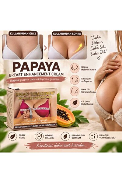 Dizao Natural Papaya Özü Göğüs Bakım Kremi, Göğüs Kaldırıcı & Dolgunlaştırıcı...