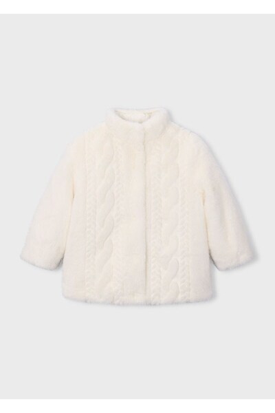 MAYORAL Cream Girl's Fur Coat 4415