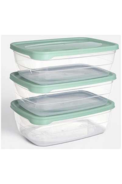 OEM Transparent Food Casseroles with Lid Mint Green 2L - 3pcs