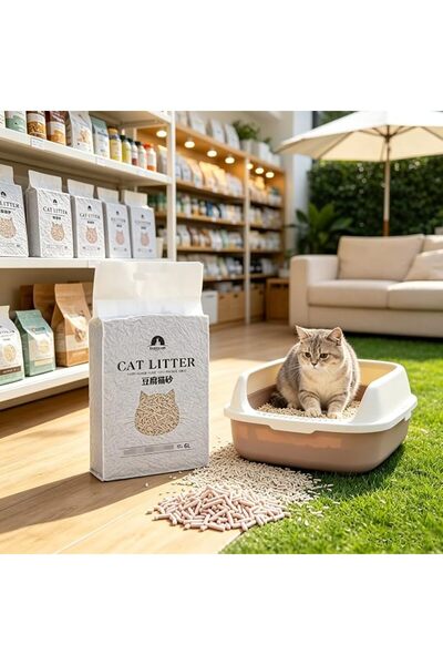 JCB CHIC Natural Bamboo Charcoal Tofu Cat Litter,1 Packs 6L Total, Fast Clump...
