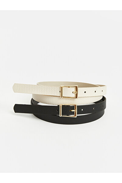 LC Waikiki Two Mt Shop Quality Lcw Accessories Black Plain Women's Belt
