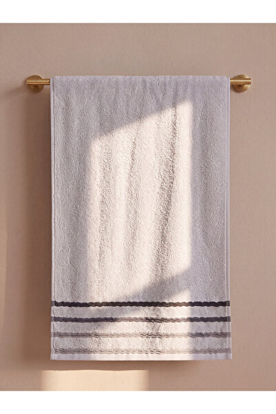 LC Waikiki Alita City Farkıyla Lcw Home Gray Curly Striped 50X80 cm Face Towel