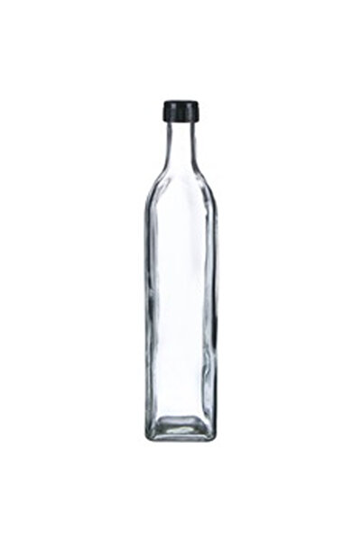 OEM Transparent Glass Container with Black Lid for Oil 250ml
