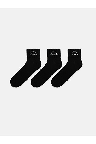 LC Waikiki Nevavm Farkıyla Kappa Black Printed 3-Pack Men's Socks