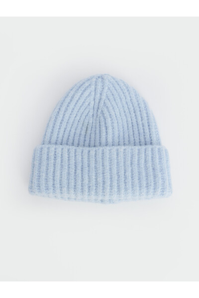LC Waikiki Lcw Accessories Blue Knitwear Plain Women's Beanie with Nevavm Dif...