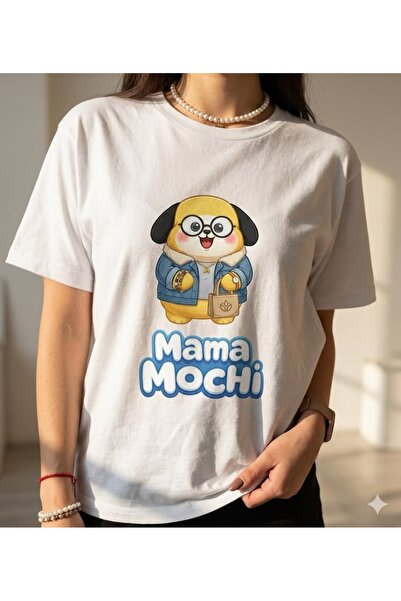barsdepo MAMA MOCHI - Μπλουζάκι με στάμπα JIMIN BTS, Υπερμεγέθη Unisex Μπλουζ...