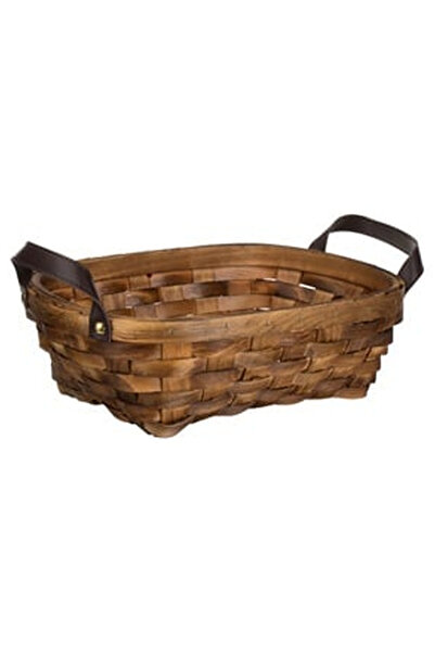 OEM Decorative Oval Beige Woven Kitchen Basket with Handles 34x24x11cm