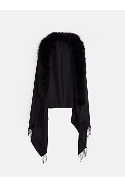 LC Waikiki Lcw Modest Black Voile Plain Women's Shawl with Nevavm Difference