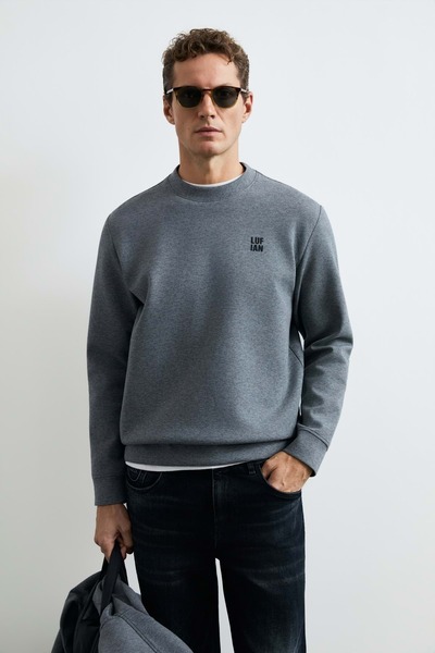 Lufian 112030192 Grand Erkek Sweatshirt GRİ