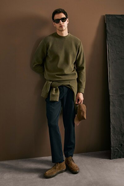 Lufian 112030194 Logan Erkek Sweatshirt KAHVERENGİ
