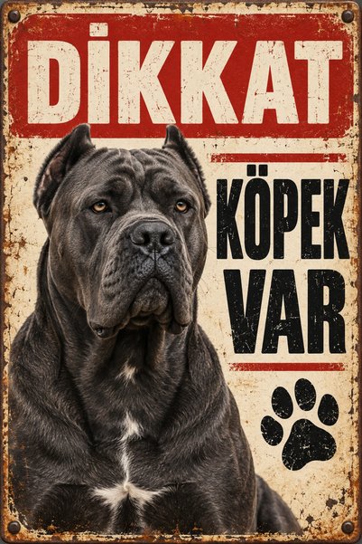 Lucena لافتة معدنية تحذيرية من Cane Corso تحمل عنوان "Attention Dog Exists" ل...