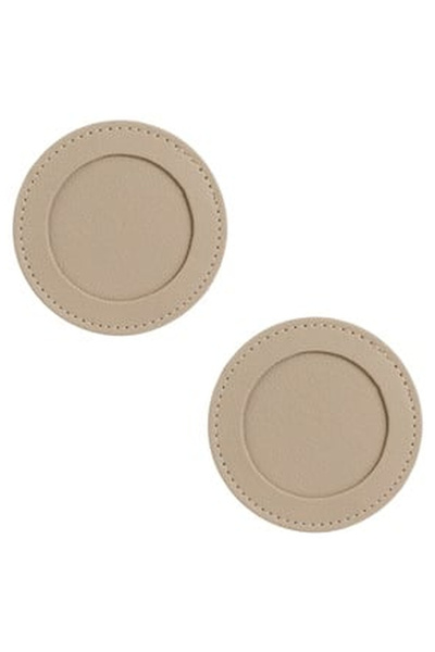 OEM Set of Round Taupe Glass Holders with PVC Cover Ø10cm - 2