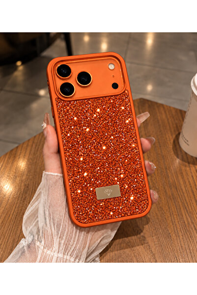 İphone 17 Pro Uyumlu Premium Taşlı Telefon Kılıfı