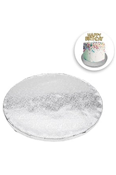 OEM Silver Cardboard Stand with Flower Pattern for Cakes Ø35cm