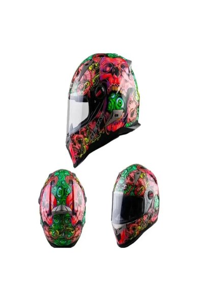 NK-856 MONSTER EYES Fullface Motosiklet Kaskı