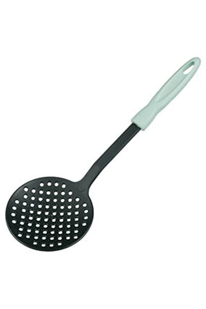 OEM Lingura de Servit cu Gauri Antracit cu Maner Verde din Plastic 33cm
