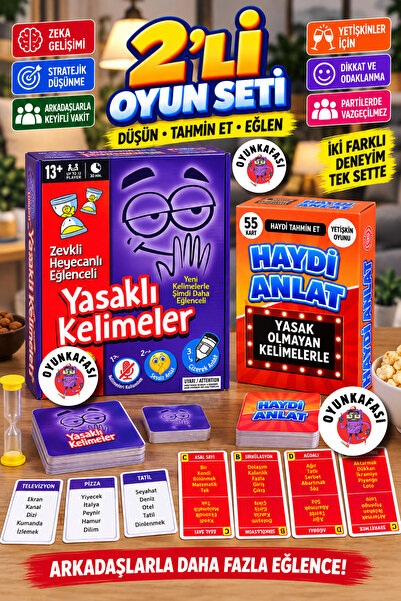 OYUNKAFASI 2’li Yetişkin Parti ve Kelime Oyunu Seti – Yasaklı Kelimeler + Hay...