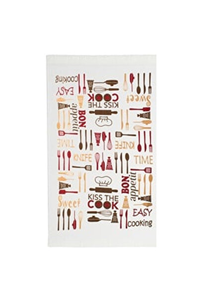 OEM White Cotton Kitchen Towel with Pattern 60x35cm