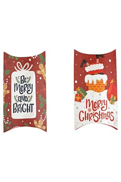 OEM Burgundy Paper Candy Boxes with Christmas Patterns 29x16x5cm - 2pcs