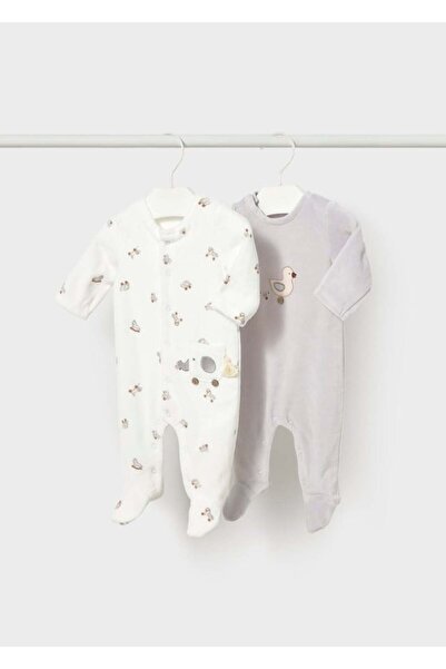 MAYORAL Newborn Baby Boy Velvet Sleeping Bag Set Gray Two-Piece